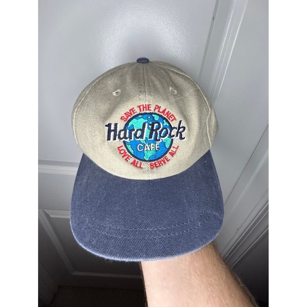 Vintage 90's Hard Rock Cafe‎ Chicago "Save The Planet" Embroidered Snap Back Hat - Picture 9 of 12